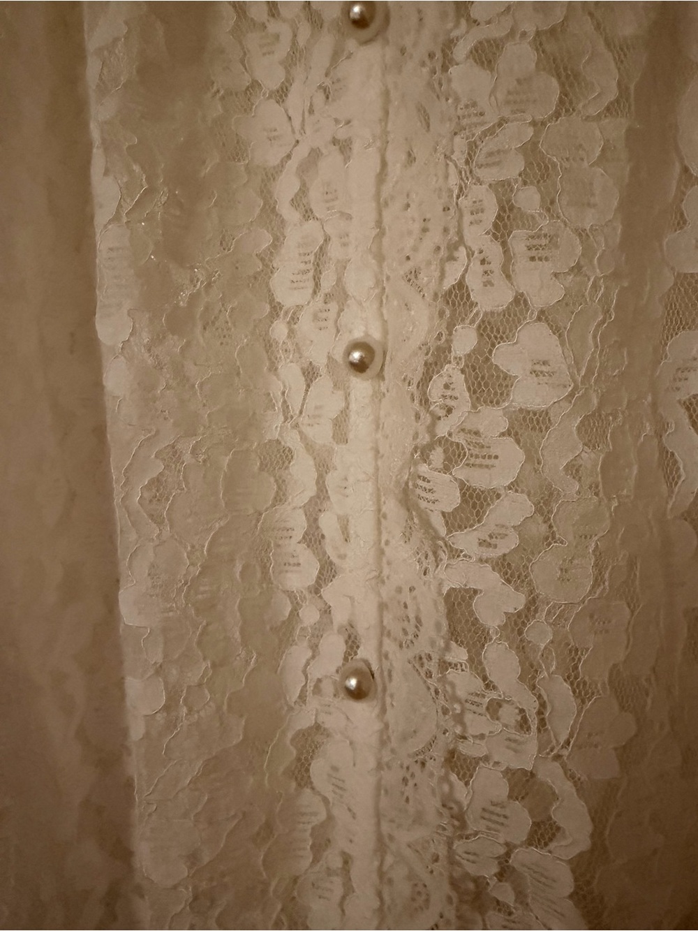 Ultra Pink White Lace Button-Front Peasant Blouse - Picture 7 of 7